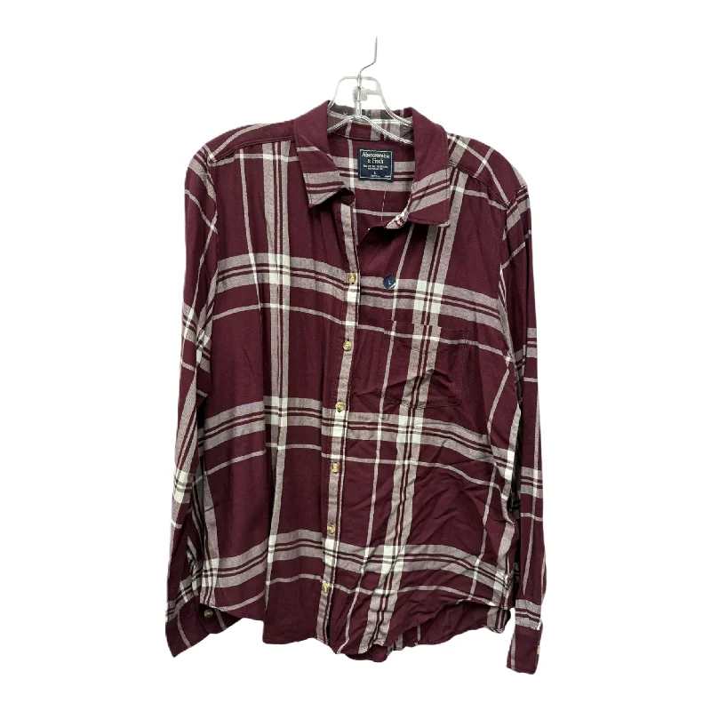 Top Long Sleeve By Abercrombie And Fitch In Purple, Size: L