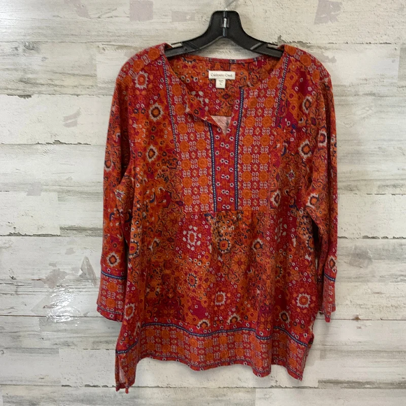 Top Long Sleeve By Coldwater Creek In Orange, Size: Xl