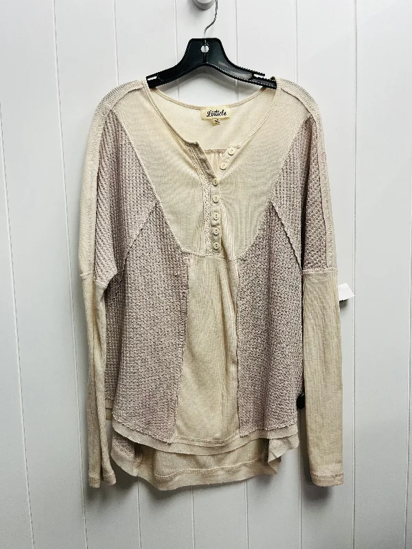 Top Long Sleeve By Listicle In Cream, Size: L