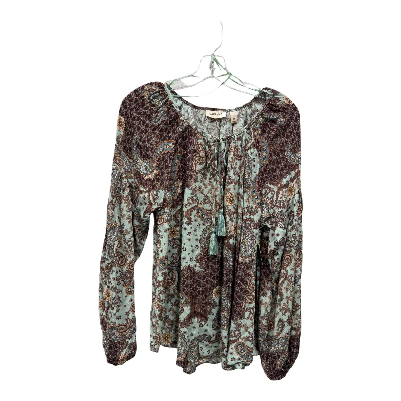 Top Long Sleeve By willow root In Purple, Size: M