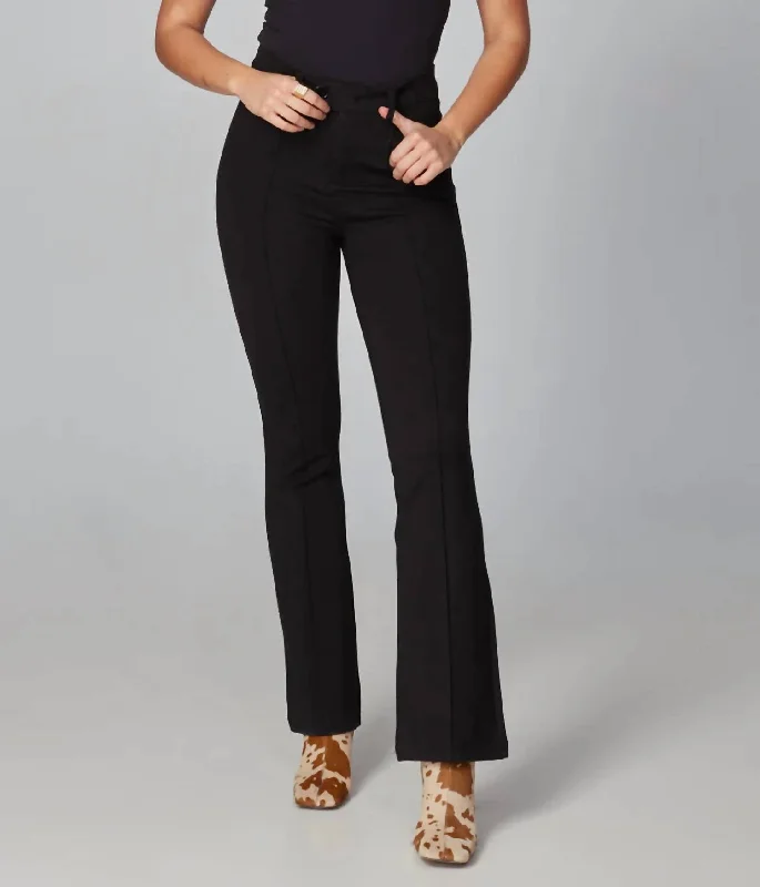 Azure High Rise Flare Pant In Ponte Black