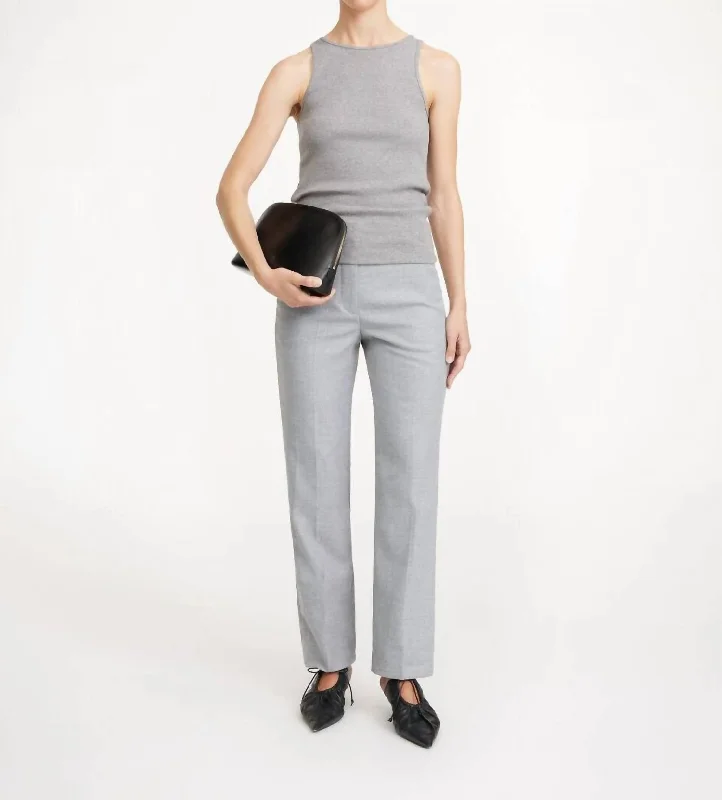 Igda Trousers Pants In Grey Melange