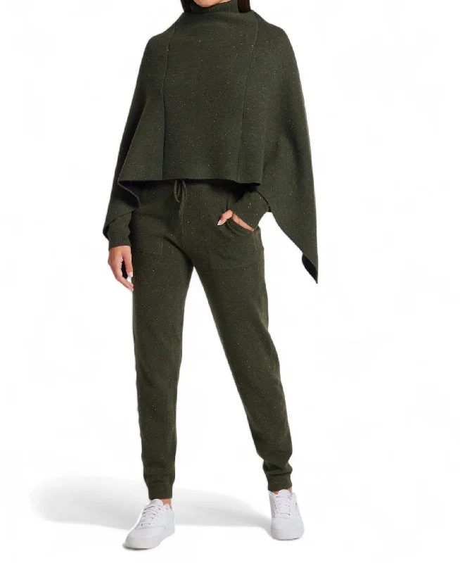 Londone Cashmere Jogger In Army Green