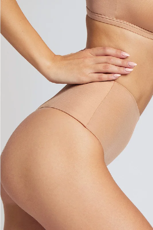 Glacé High-Waist Thong in Buff