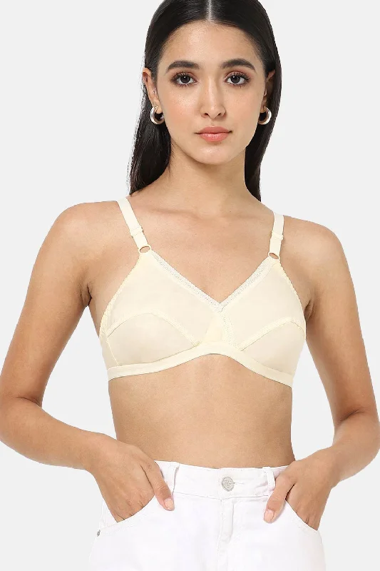 Naidu Hall Medium Coverage Non-Padded Broad & Adjustable Straps Cotton Saree Bra - Lovable - Prime Shade