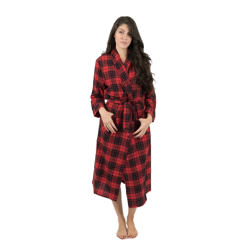 Christmas Womens Flannel Robe Plaid