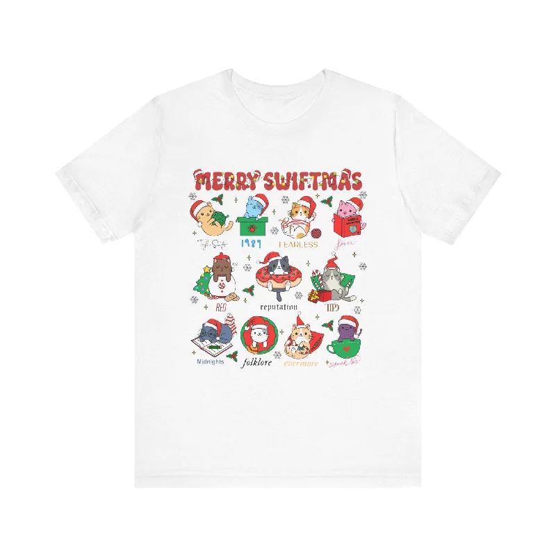 Merry Swiftmas Cats Era Holiday Graphic Tee