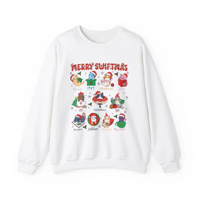 Merry Swiftmas Cats Era Holiday Sweatshirt