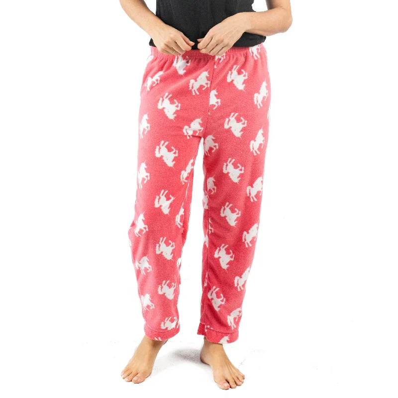 Womens Fleece Pajama Pants Unicorn