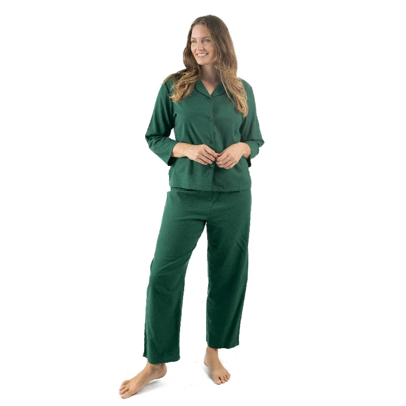 Womens Two Piece Flannel Pajamas