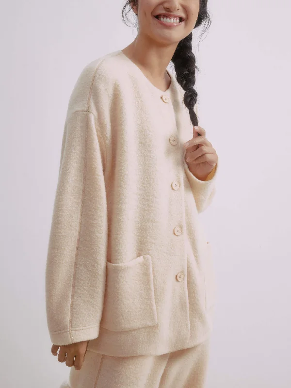 Wool Fleece Cocoon Jacket